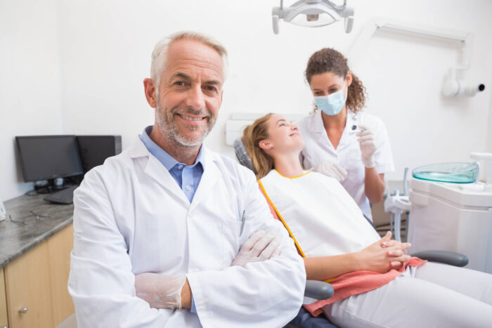 Patient visiting her dentist at crystal river for a dental care checkup